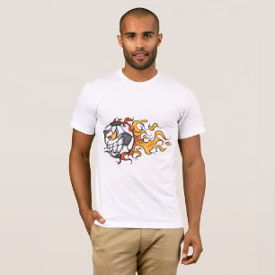 Camiseta para hombre llameante del balón de fútb