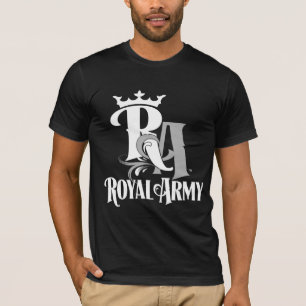 Camiseta para hombre oscura del emblema real del