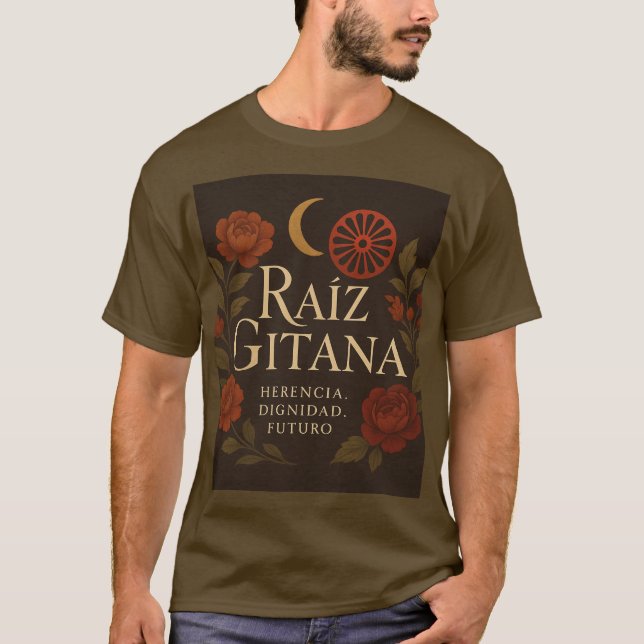 Camiseta para Hombre "Raíz Gitana" (Anverso)