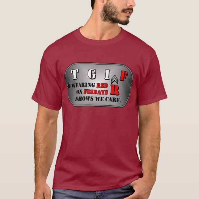 Camiseta para hombre roja de viernes (Anverso)