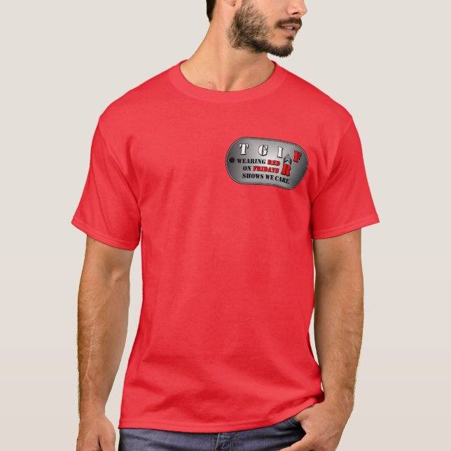 Camiseta para hombre roja de viernes (Anverso)