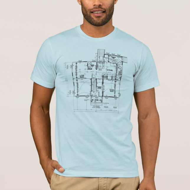 Camiseta para hombre semi cabida del azul del (Anverso)