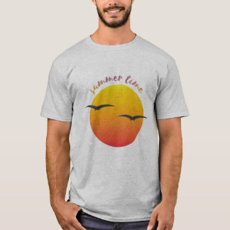 Camiseta para hombres Camiseta de pájaros al atard