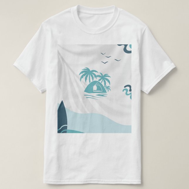 Camiseta para hombres color mar bech (Diseño del anverso)