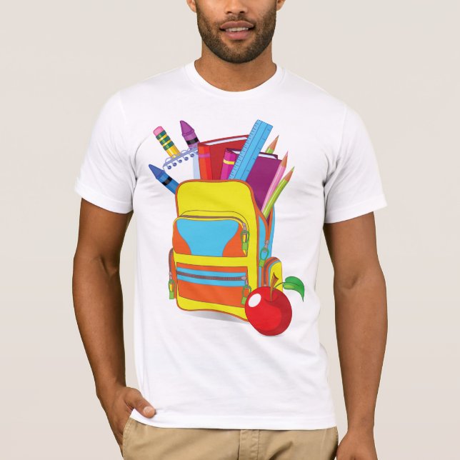 Camiseta para hombres con bolsitas de escuela comp (Anverso)
