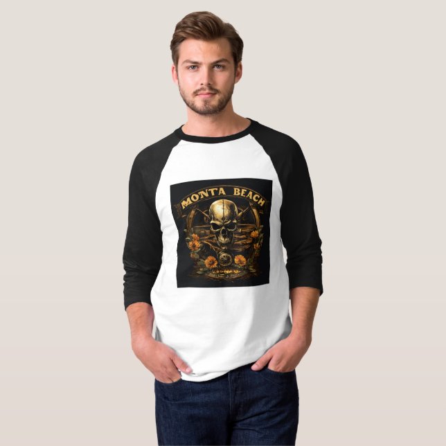 Camiseta para hombres con diseño de calavera (Anverso completo)