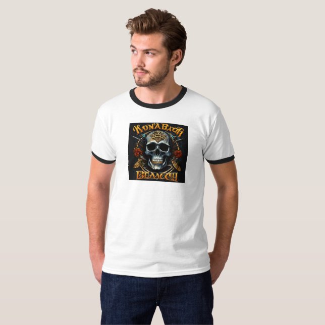 Camiseta para hombres con diseño esquelético (Anverso completo)