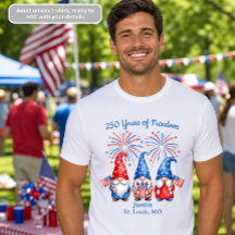 Camiseta para hombres con gnomos patrióticos de 25