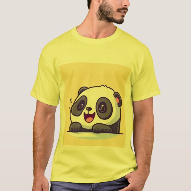 Camiseta Para Hombres Con Panda Design (Anverso)