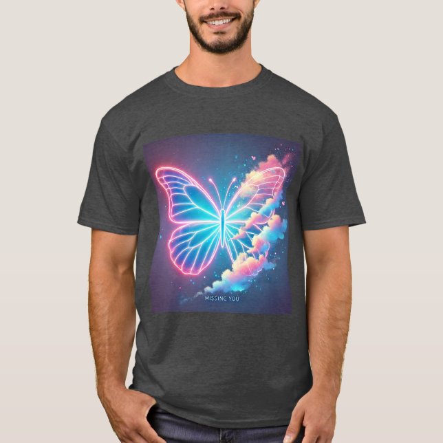 Camiseta para hombres de amor de mariposa brillant (Anverso)