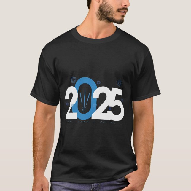 Camiseta para hombres de Año Nuevo 2025 (Anverso)