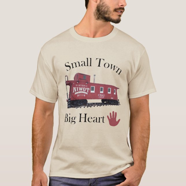 Camiseta para hombres de corazón grande de pueblo  (Anverso)