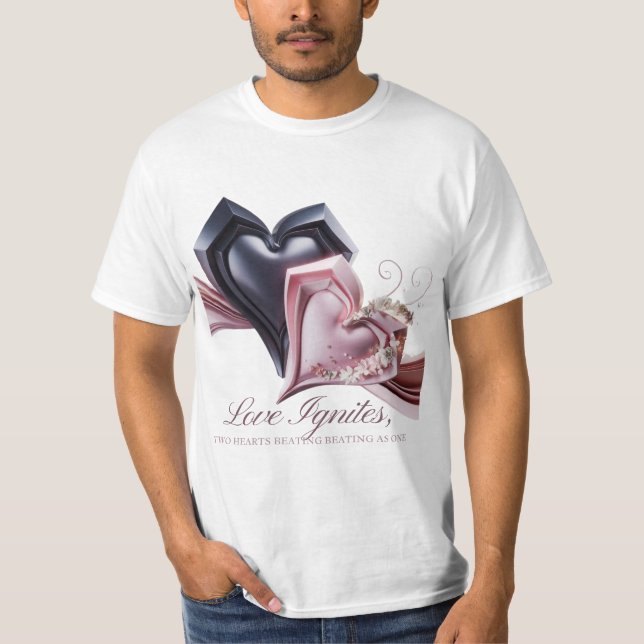 Camiseta para hombres de doble corazón (Anverso)