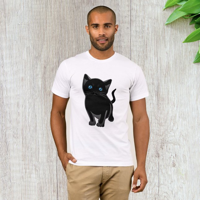 Camiseta para hombres de gato negro (Subido por el creador)