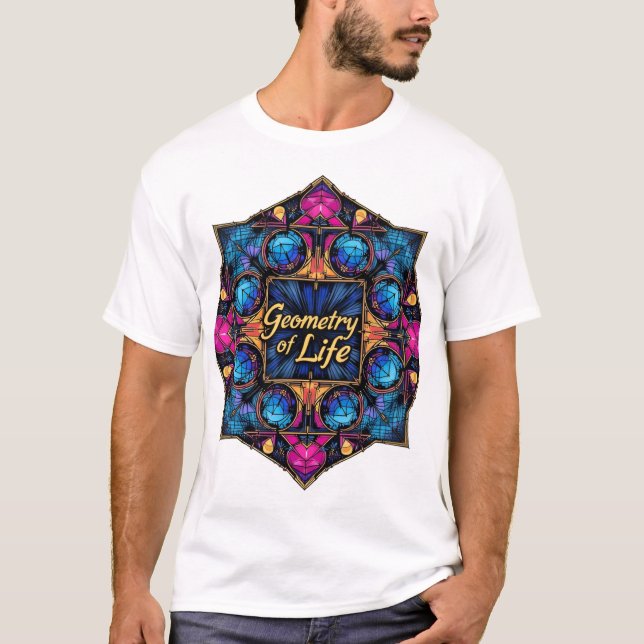 Camiseta para hombres de geometría sagrada (Anverso)