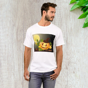Camiseta para hombres de la bruja de la calabaza