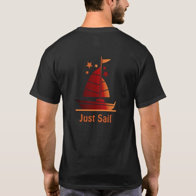 Camiseta para hombres de velero (solo vela) (Reverso)
