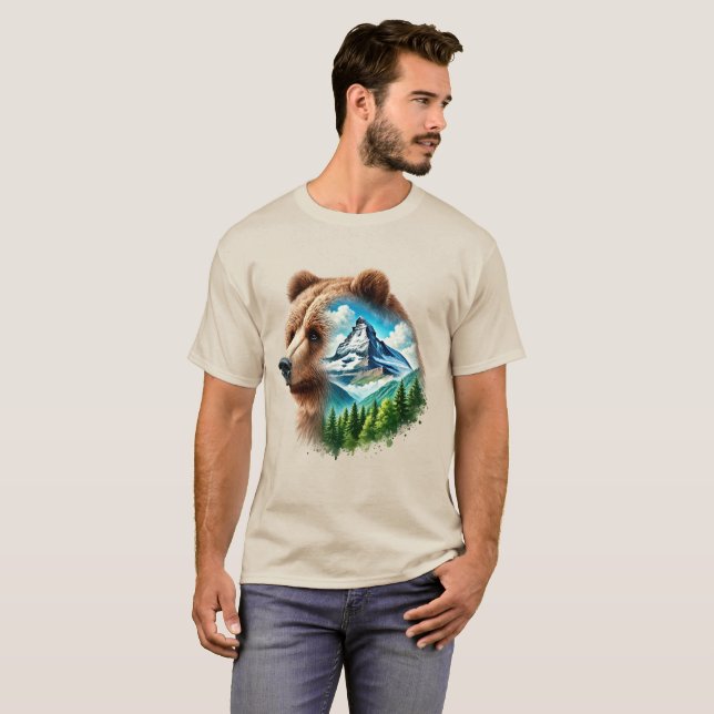 Camiseta para hombres del escenario del oso (Anverso completo)