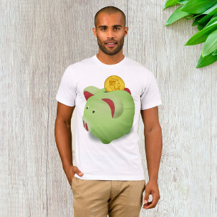 Camiseta para hombres del Green Piggy Bank