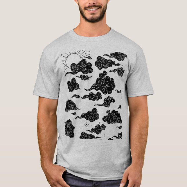Camiseta para hombres diseño de nubes (Anverso)