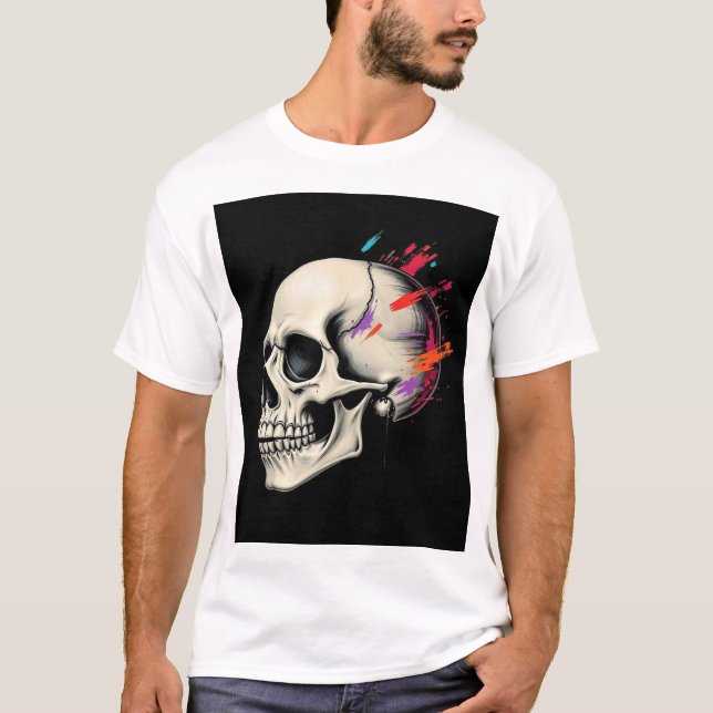 Camiseta para hombres Edgy Skull - Negrita y elega (Anverso)