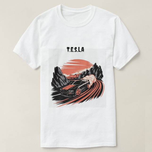 Camiseta para hombres t.e.s.l.a (Diseño del anverso)