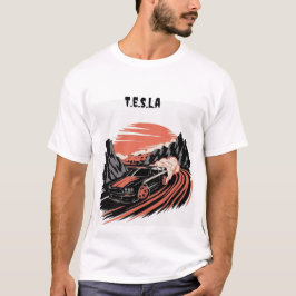 Camiseta para hombres t.e.s.l.a