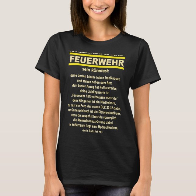 Camiseta para la brigada de bomberos del Rótulo de Fireman (Anverso)
