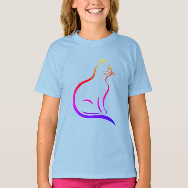 Camiseta para la impresión de gatos para niños (Anverso)