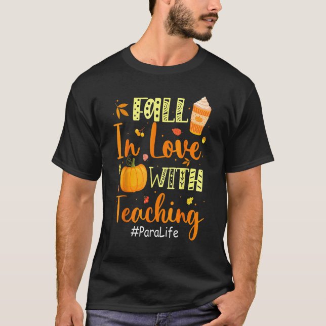 Camiseta Para Life Fall In Love With Teaching Autumn Vibes  (Anverso)