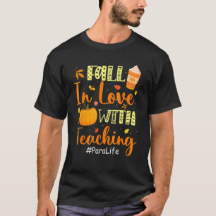 Camiseta Para Life Se Enamoró De Enseñar Vibes De Otoño
