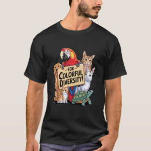 Camiseta para Loro Perro Gato Conejo Tortuga Diversidad Col