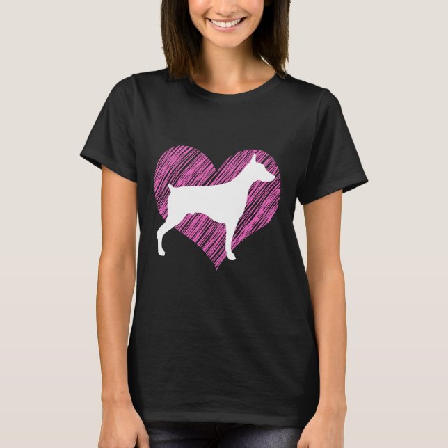 Camiseta Para los amantes de los perros Doberman me encanta (Anverso)