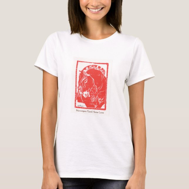 Camiseta para los amantes noruegos del caballo de  (Anverso)