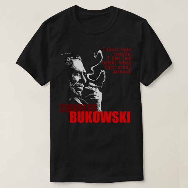 Camiseta Para los hombres Mujeres Charles Bukowski Idol Reg (Diseño del anverso)