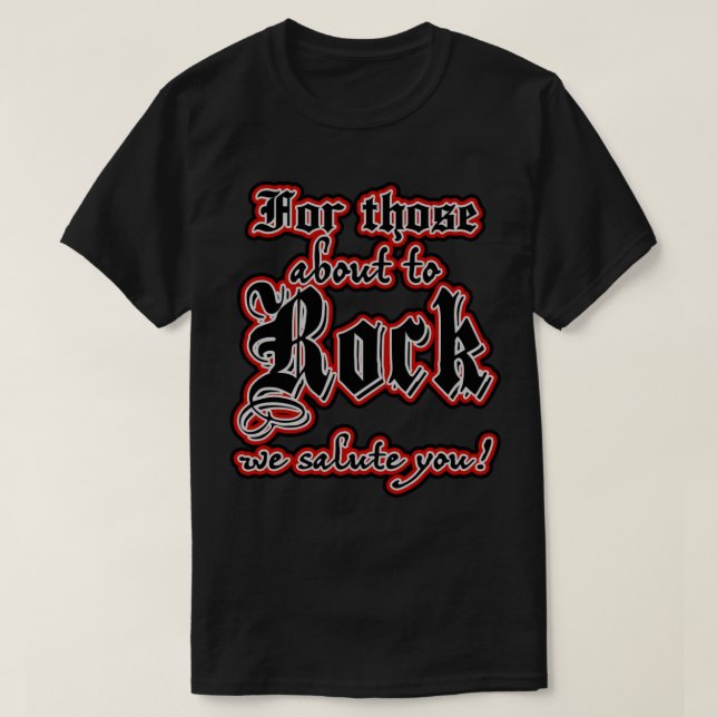 CAMISETA PARA LOS QUE ESTÁN A PUNTO DE ROCK (Diseño del anverso)