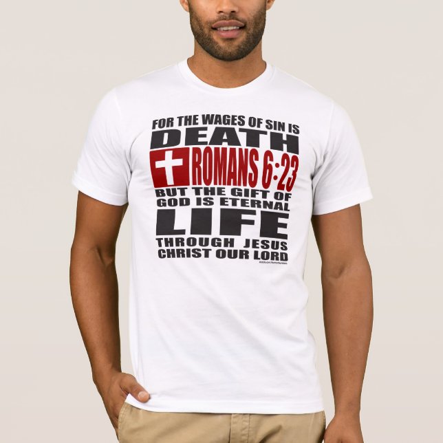 CAMISETA PARA LOS SALARIOS DEL PECADO ES LA MUERTE (Anverso)