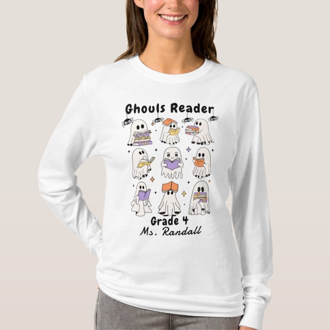 Camiseta para maestros de libros de lectores de Ha (Anverso)