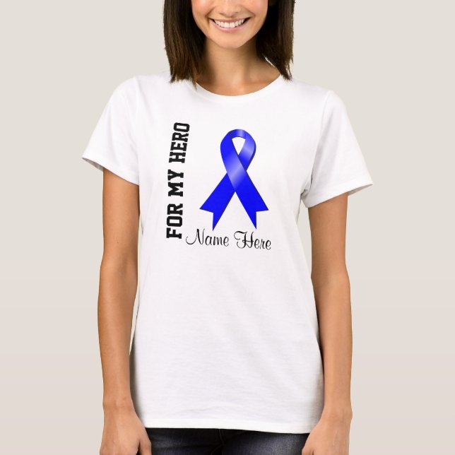 Camiseta Para mi cinta azul de la conciencia del héroe (Anverso)