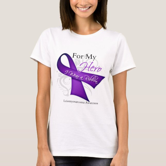 Camiseta Para mi héroe llevo una cinta Leiomyosarcoma (Anverso)