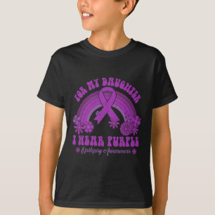 Camiseta Para Mi Hija Uso La Epilepsia Púrpura.