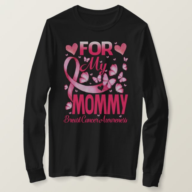 Camiseta Para mi MOMMY Cinta Rosa Conciencia sobre el cánce (Anverso del diseño)