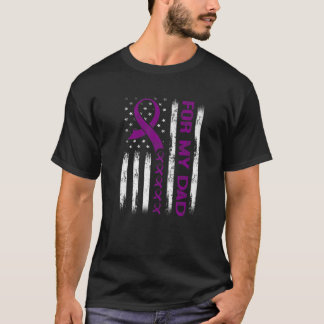 Camiseta Para mi papá Bandera de Concienciación del Cáncer 