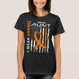 Camiseta Para mi tía Leukemia Conciencia de la bandera esta