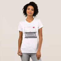 Camiseta para mujer de la máquina de escribir del