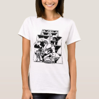 Camiseta para mujer de la pila del altavoz