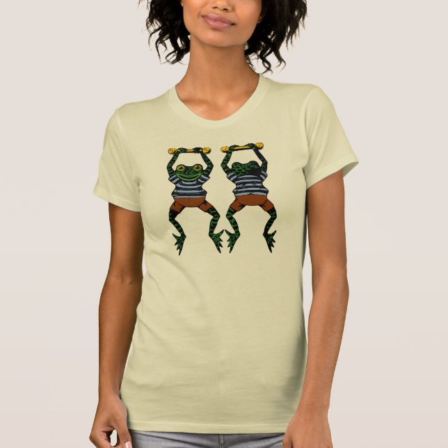 Camiseta para mujer de las ranas del acróbata (Anverso)