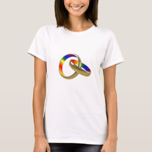 Camiseta para mujer de los anillos de bodas del