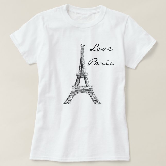 Camiseta para mujer de París del amor (Diseño del anverso)