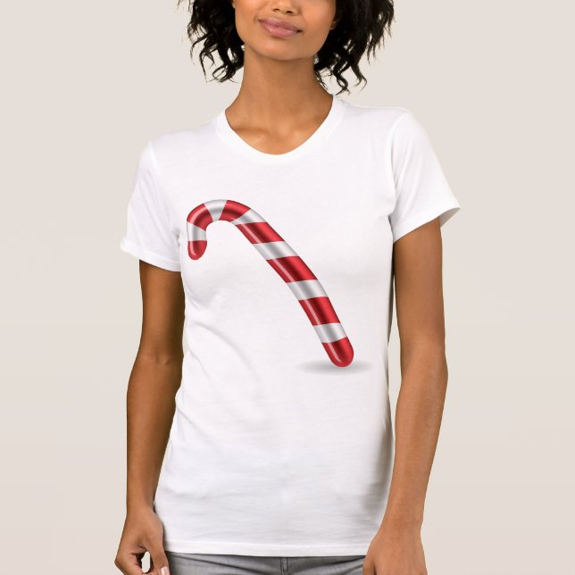 Camiseta para mujer del bastón de caramelo (Anverso)